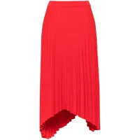 mrz jupe plissée à design asymétrique - rouge