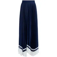 alice + olivia jupe longue katz à design plissé - bleu
