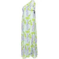 bernadette robe longue gala à fleurs - vert