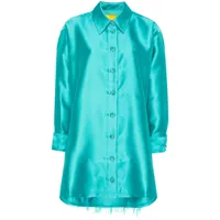 marques'almeida chemise oversize à effet satiné - bleu