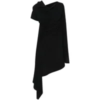 issey miyake robe courte en crêpe à design asymétrique - noir