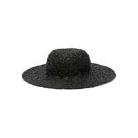 isabel marant chapeau tulum en raphia - noir