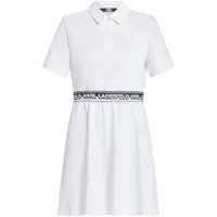 karl lagerfeld robe-chemise courte à taille à logo - blanc
