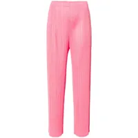 pleats please issey miyake pantalon droit à design plissé - rose