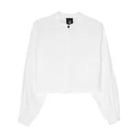 thom krom chemise en lin à coupe crop - blanc