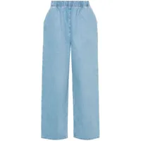 prada jean ample à logo triangle - bleu