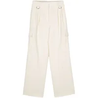 semicouture pantalon droit à poches cargo - blanc