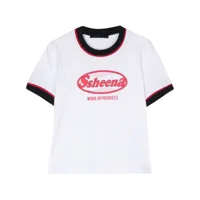 ssheena t-shirt en coton à logo imprimé - blanc