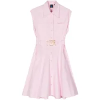 pinko robe-chemise en coton à design sans manches - rose