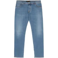 corneliani mid-rise tapered jeans - bleu