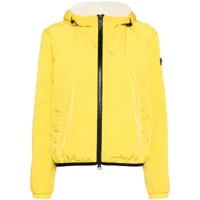 peuterey veste nylon short à logo appliqué - jaune