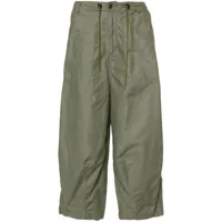 needles pantalon ample en coton à coupe courte - vert