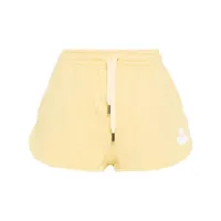 marant étoile mifa logo-flocked mini shorts - jaune