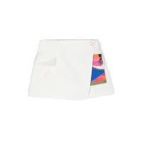 pucci junior jupe-short en coton à imprimé iride - blanc