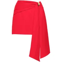 blumarine minijupe drapée à détail de ceinture - rouge