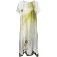 barbara bologna robe satinée rochie à imprimé graphique - vert