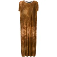 barbara bologna robe rochie à imprimé graphique - marron