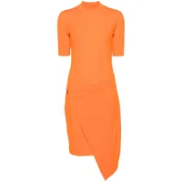 calvin klein robe portefeuille à design asymétrique - orange