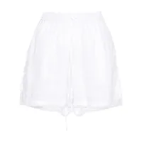 p.a.r.o.s.h. logo-embroidered frayed shorts - blanc