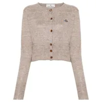 vivienne westwood bea knitted linen cardigan - tons neutres