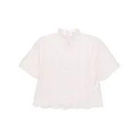 ermanno scervino sheer chantilly-lace top - rose