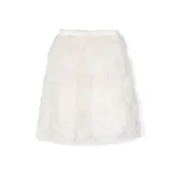 simonetta jupe en tulle à fleurs brodées - blanc