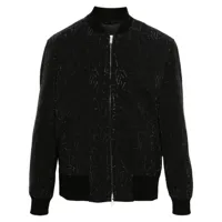 lardini rhinestone-embellished bomber jacket - noir