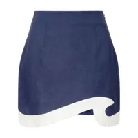 staud minijupe leandro à bords contrastants - bleu