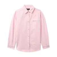 a.p.c. chemise en jean tina à logo brodé - rose
