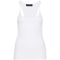 y/project transparent-strap ribbed top - blanc