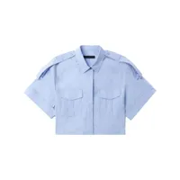 juun.j chemise crop à épaules oversize - bleu