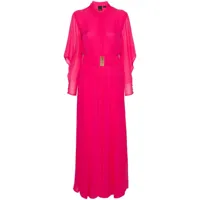 pinko robe longue à détails plissés - rose