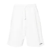 mc2 saint barth short de sport en coton à logo brodé - blanc