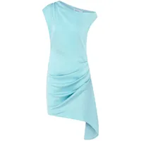 anna quan robe courte flora à design à une épaule - bleu