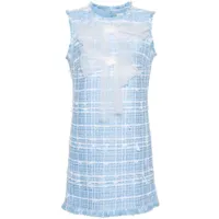 oscar de la renta robe courte à nœud oversize - bleu