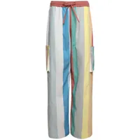 marrakshi life pantalon cargo à rayures - tons neutres