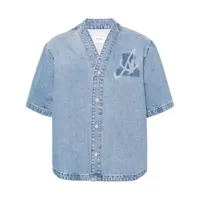 axel arigato chemise en jean à logo imprimé - bleu