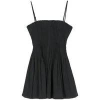staud robe courte à design plissée - noir