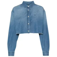 givenchy chemise en jean à coupe crop - bleu
