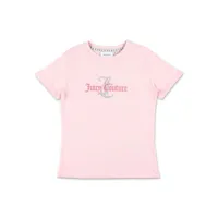 juicy couture kids t-shirt à logo imprimé - rose