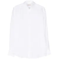 xacus chemise en lin à col italien - blanc