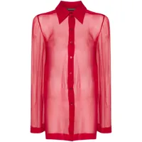 alberta ferretti chemise georgette en soie - rose