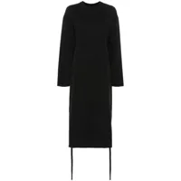 mm6 maison margiela robe mi-longue à logo imprimé - noir