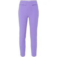 elisabetta franchi pantalon droit à plaque logo - violet