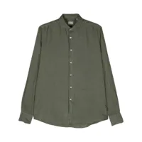 xacus chemise en lin à col classique - vert