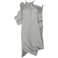 pushbutton robe asymétrique à design drapé - gris