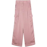 ba&sh pantalon droit cary à poches cargo - rose