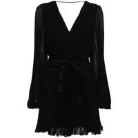 max mara robe courte à design plissé - noir