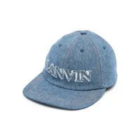lanvin casquette en jean à logo appliqué - bleu