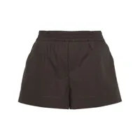 p.a.r.o.s.h. elasticated-waist cotton shorts - marron